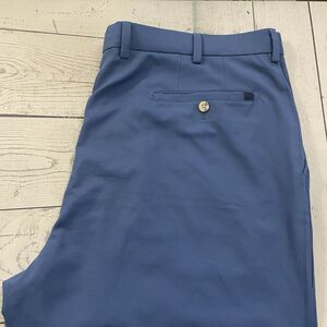 Peter Millar Men's W42 Blue Moisture Wicking Flat Front Bermuda Golf Shorts